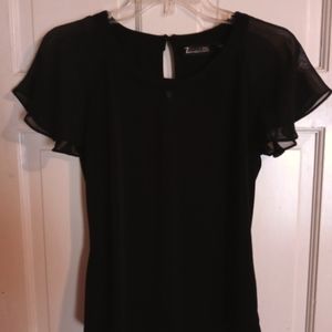 Black short sleeve blouse